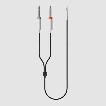 textile audio cable 3.5 mm - 2x 6.35 mm